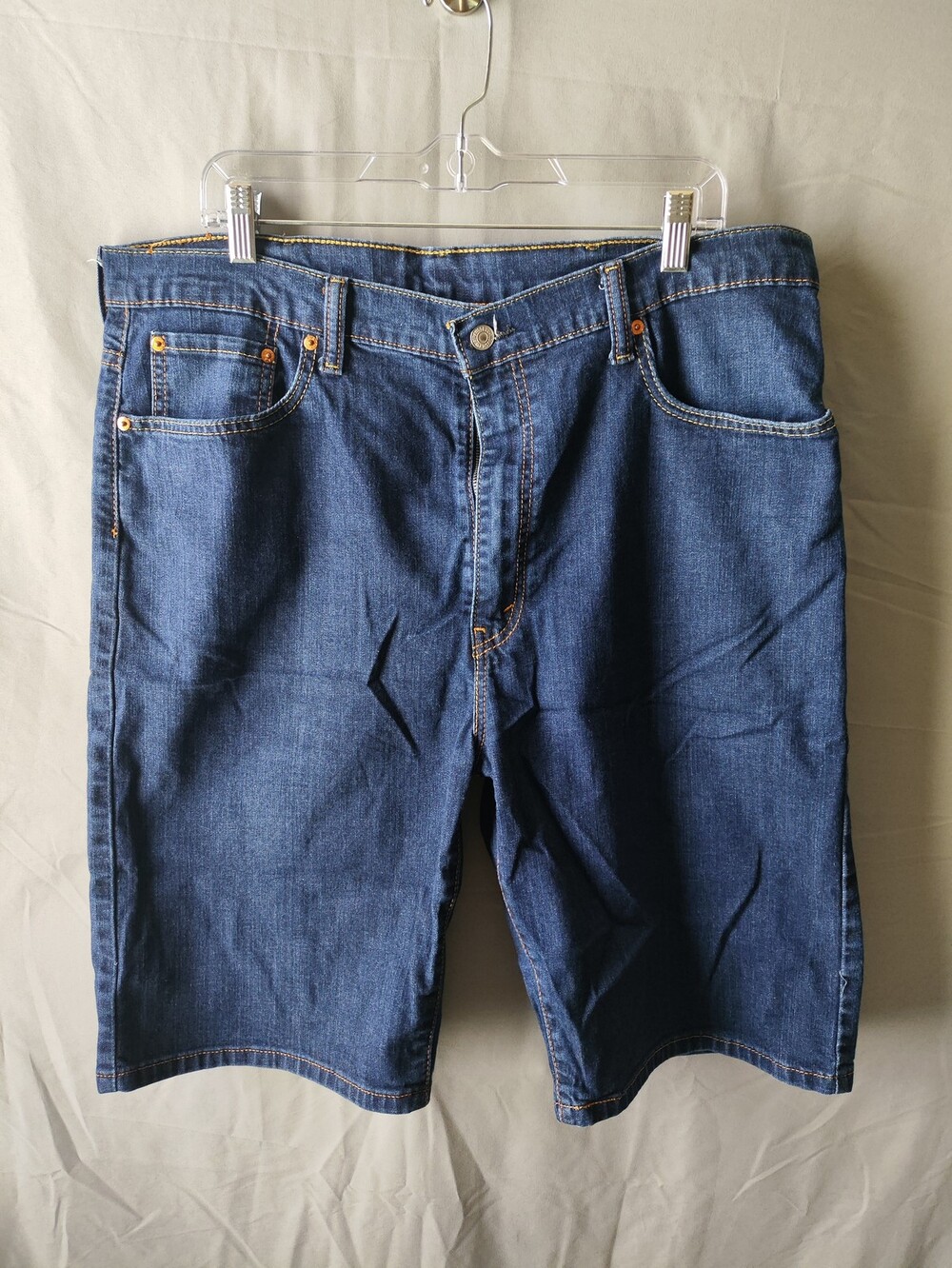 Levis 569 Shorts Mens 38 Blue Denim Relaxed Fit Long Jean Cutoff Casual Levi's